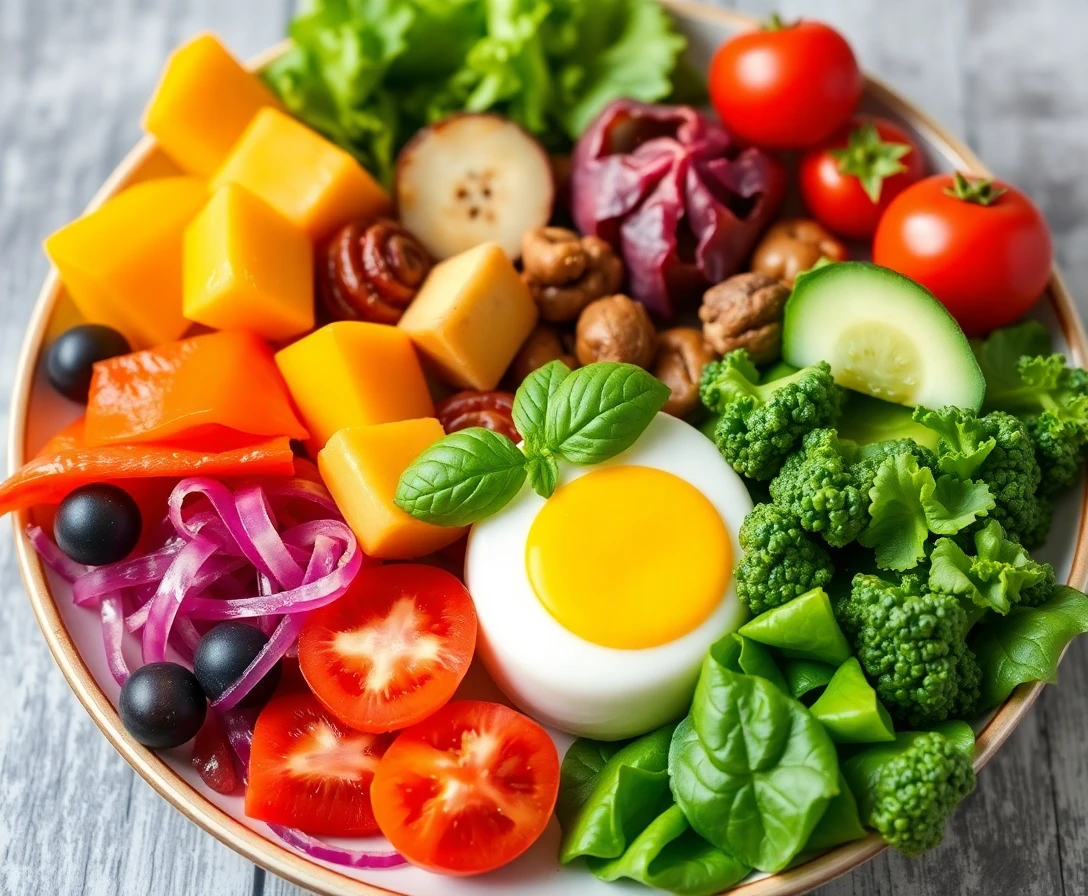 Balanced plate with foods that promote male health