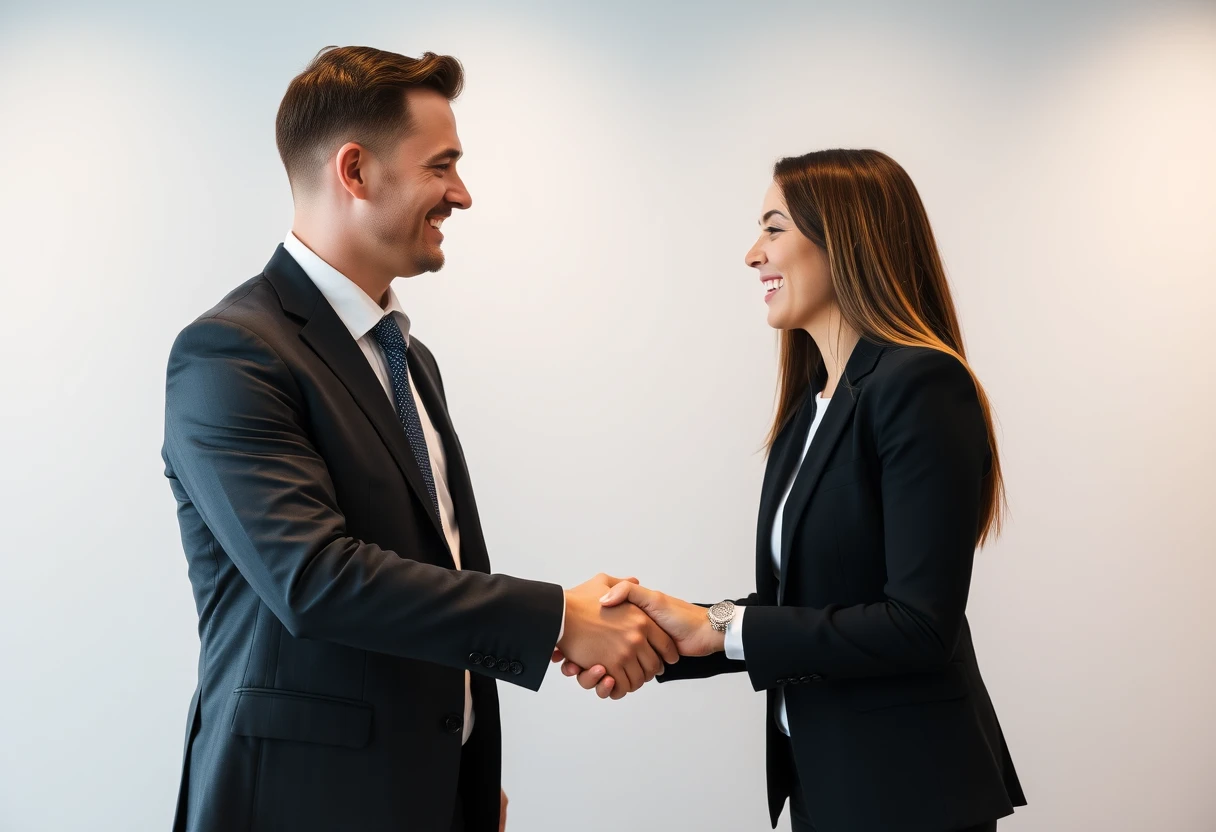 Handshake between interviewer and candidate, symbolizing a successful finance interview