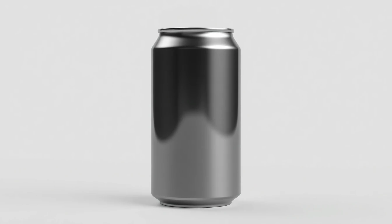 Highly detailed 3D render of a sleek, modern can of 
