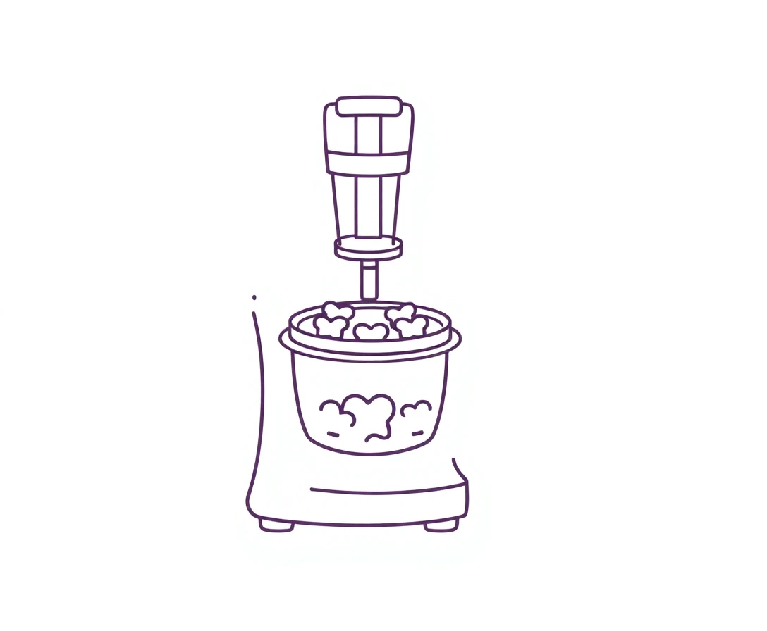 Illustration of Bake-A-Bone dog treat maker, simple line drawing style