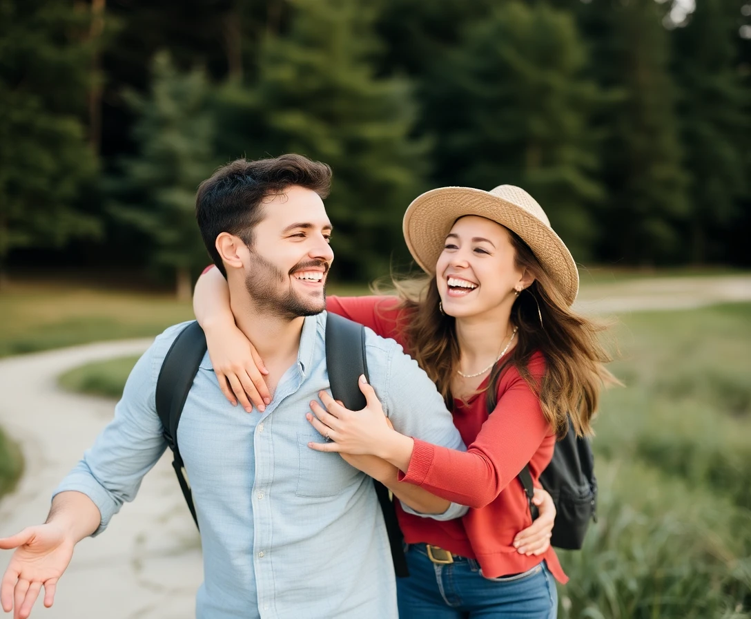 Man and woman participating in outdoor activities together