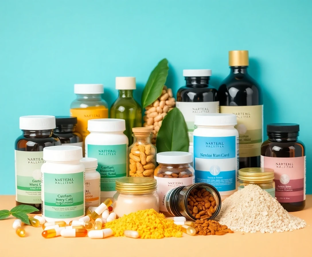 Variety of natural supplements for men's health